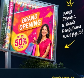 Printed signboard showcase